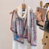 Summer Beach Wraps 60*170CM Breathable Large Shawl Two-tone Printed Scarf For Women Luxury Scarves Elegant Hijab