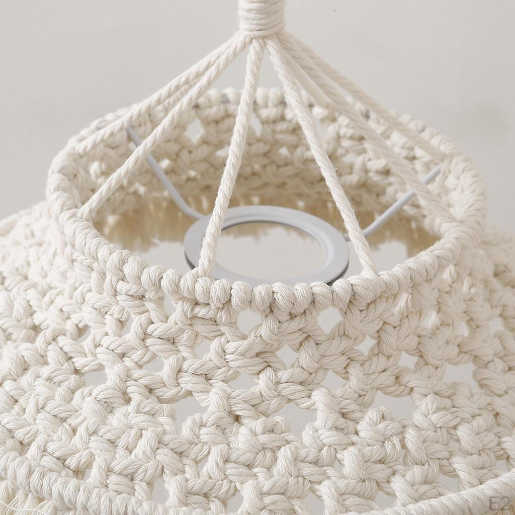 Nordic Style Hand-Woven Lampshade Tassel Chandelier Shade for Wedding