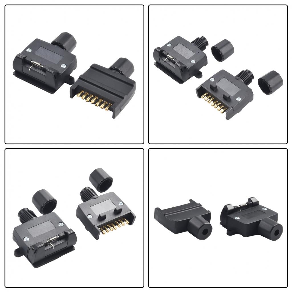 Long Lasting 7 Pin Flat Trailer Adaptor Connector Set for Towing Efficiency