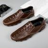 Sommar Nytt Krokodilmönster herrloafers Högkvalitativt Äkta Läder körskor Herr Anti-halk Sneakers Fritidsskor för promenad
