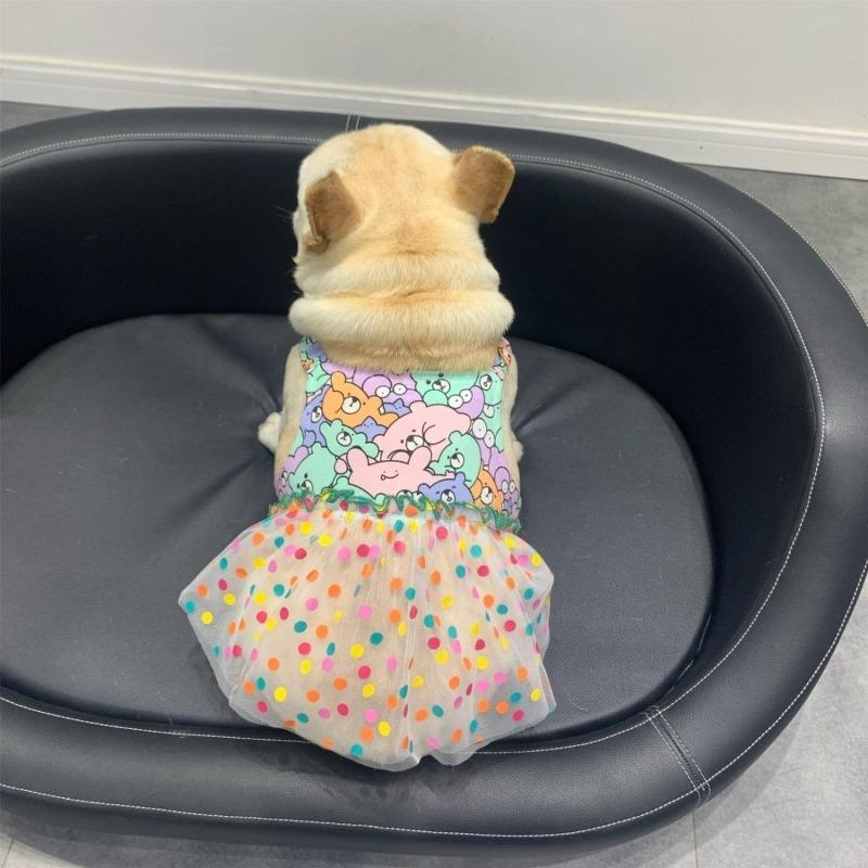 Summer Dou Skirt Pet Dog Baguo One-piece Suspender Vest Skirt Teddy Corgi Fat Dog Clothes