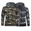 Men Hoodie Camouflage Hooded Drawstring Zipper Decoration Fall Hoodie for Daily Wear