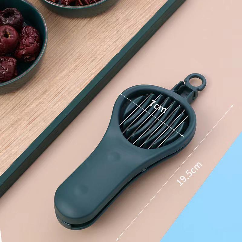 

2-в-1 Удалитель косточек красных фиников Слайсер для клубники Разделитель для киви Форма для нарезки грибов, фруктов, овощей Кухонные гаджеты зелёный