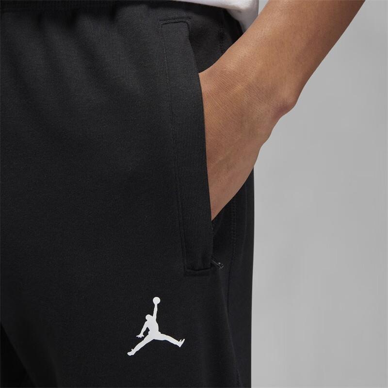 Jordan Solid Logo Print Drawstring Jogger Knit Sweatpants Men Bottoms Black DQ7333-010