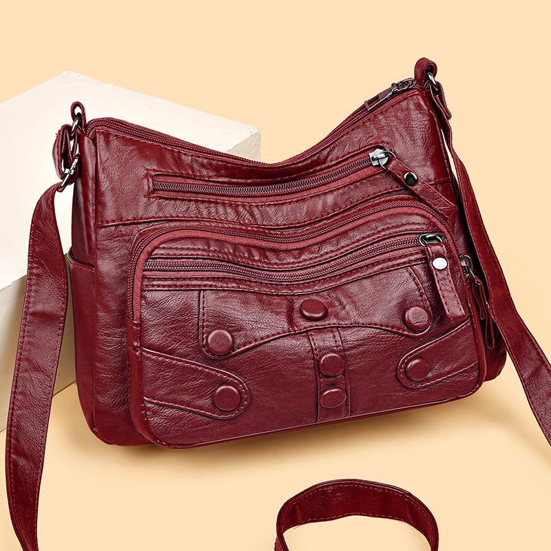 

Новая модная сумка среднего возраста с большой вместимостью, простая и модная, атмосферная, среднего возраста и пожилых людей, диагональная сумка через плечо