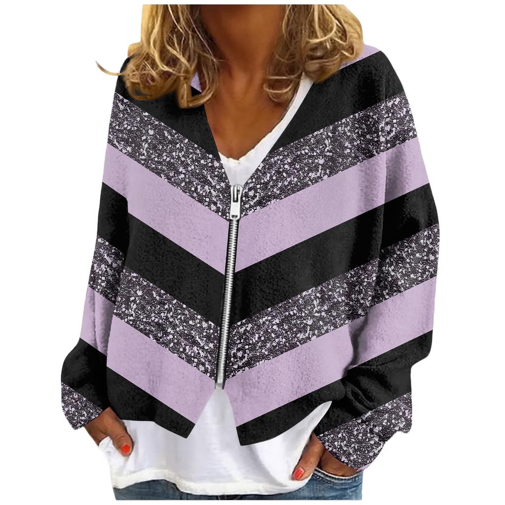 Womens Zip Up Sweaters Sweatshirts Long Sleeve Oversized Jackets Soft Casual Loose Tunic Tops