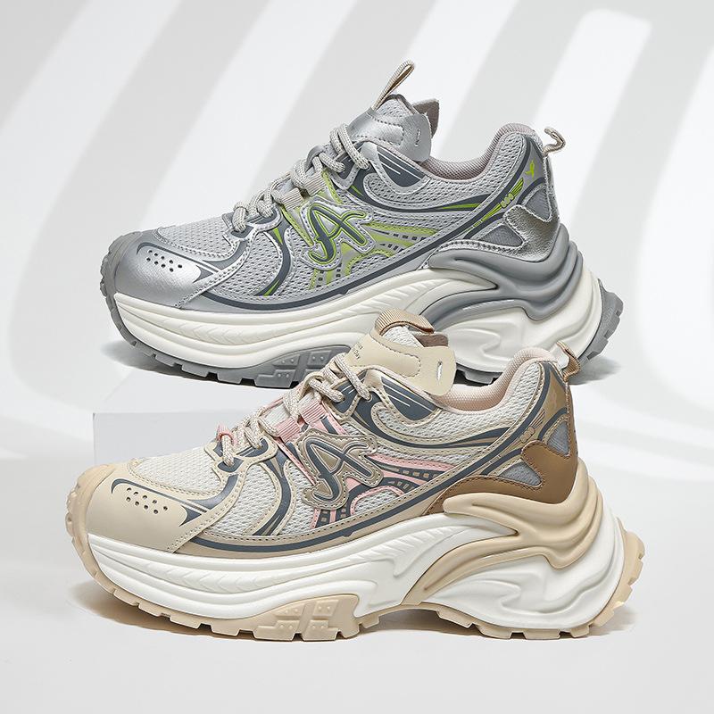 Brand New Casual Platform Dad Shoes Women's Color Matching Fashion Mesh Breathable Comfortable Lightweight Sports Shoes Women's Height Increase