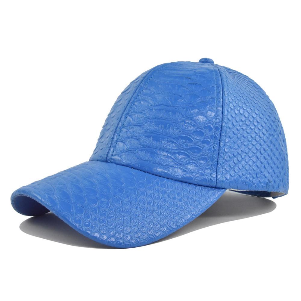 Cl740-1 Black Faux Crocodile Leather Baseball Cap Adjustable Sun Hat Breathable Warm