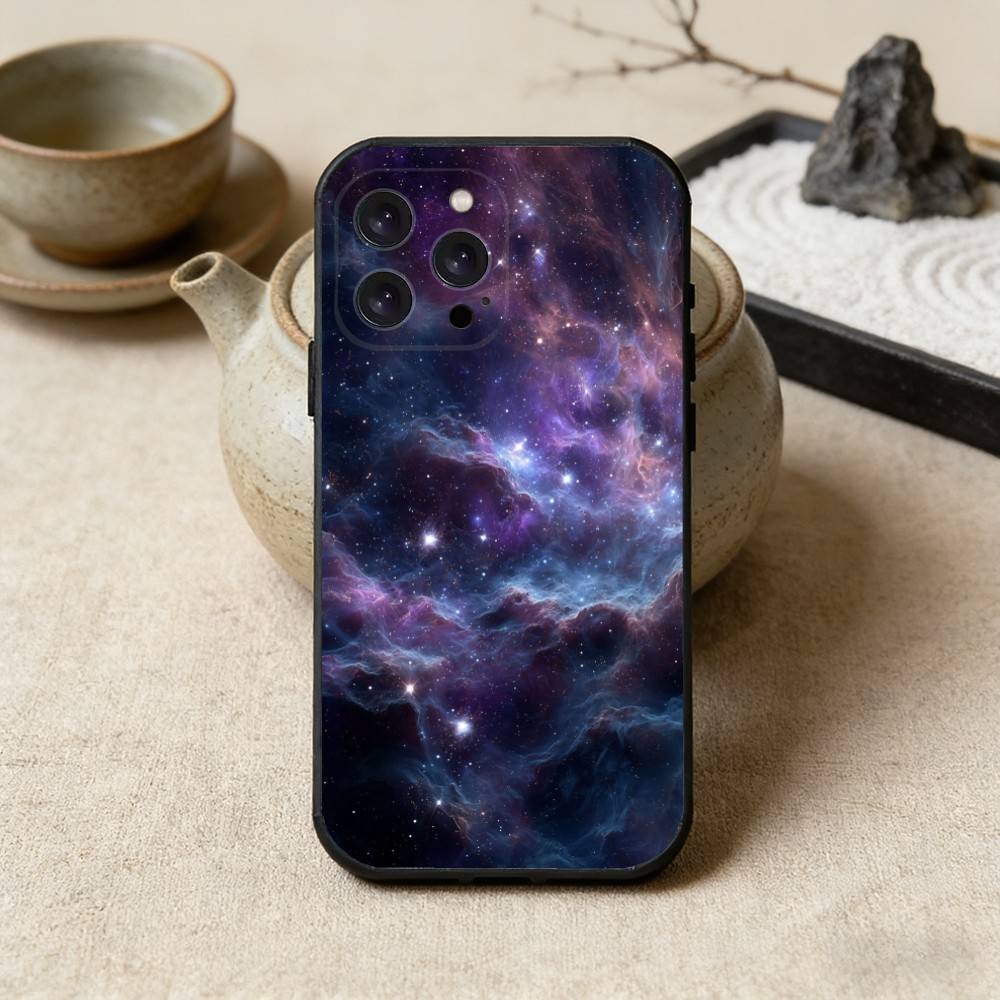 Space For Galaxy Universe Phone Case For iPhone 16,15,14,13,12,17,Pro Max,Plus Silicone Black Case
