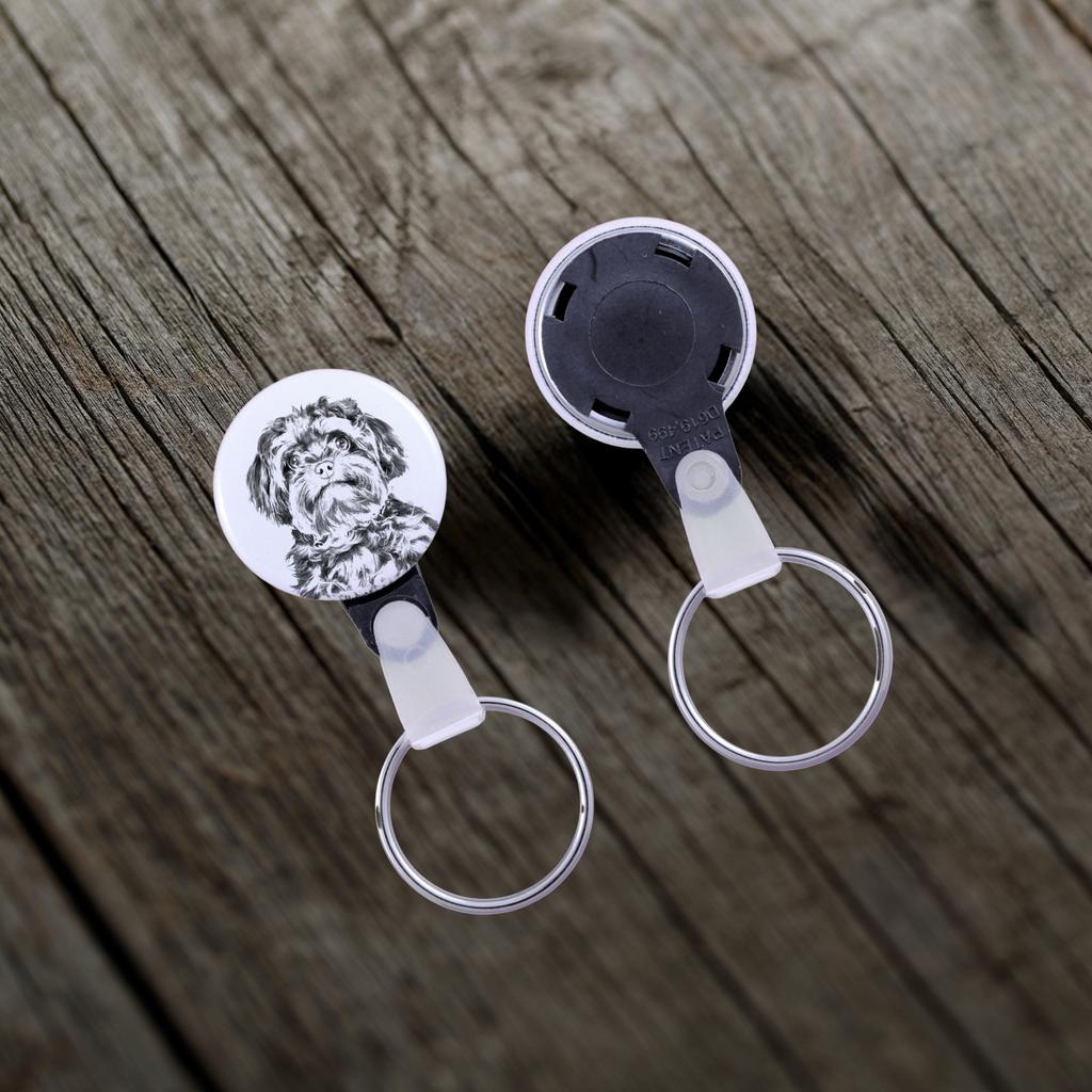 Bolonka, Russian Tsvetnaya Bolonka - Keychain with a Dog Portrait, Pendant with the Brand's Own Art-Dog Graphics