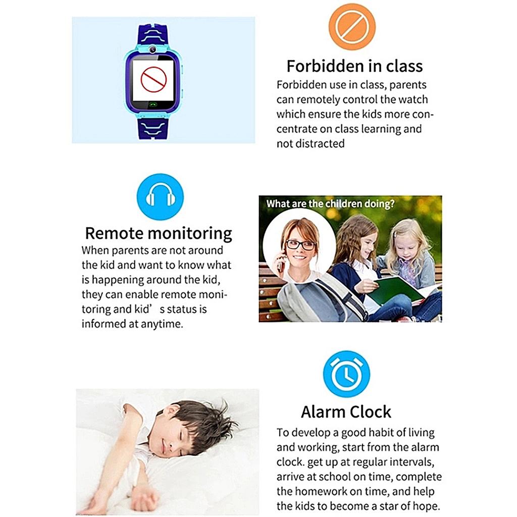 Q12B Kids Smartwatch Children Phone Watch with Call Voice Chat Location SOS Alarm Camera Flashlight Birthday Gifts Wrist Watch for Boys Girls