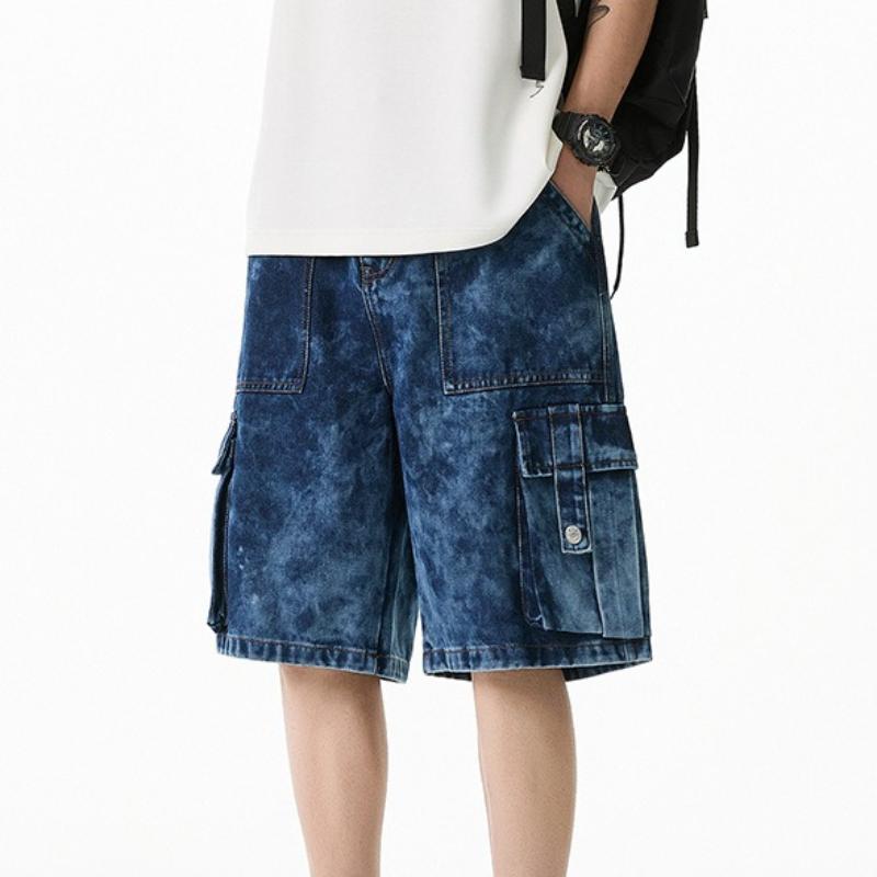Herren Shorts Jeansshorts Vintage Lockerer Schnitt Cargo Gewaschen High Street Frühling Sommer Große Größen