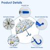 Clear Kids Umbrella Transparent Dome Windproof Safety Round Tip Easy Grip Hook Handle for Toddler Boys Girls Rainy Walking Play