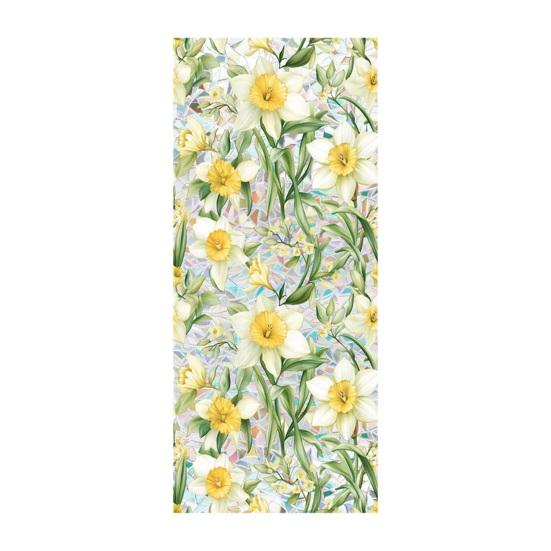 Flower Stained Glass Window Film Lotus Morning Glory Floral Window Cling Removable Decorative Static Sticker UV Blocking Privacy Decals for Living