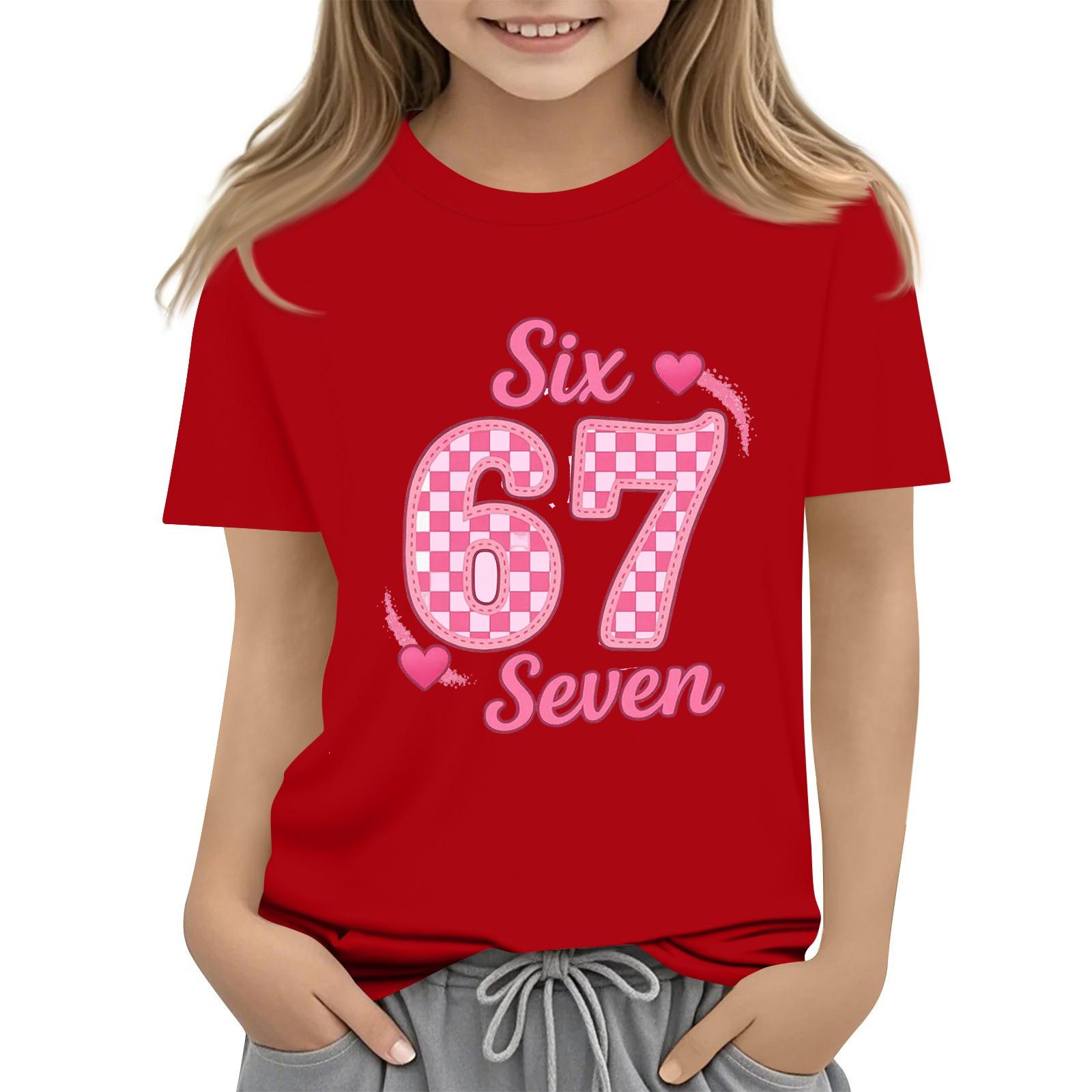 

Футболки для малюків, дівчаток, хлопчиків, дитячі футболки з принтом і короткими рукавами для хлопчиків і дівчаток 150 червоний