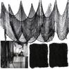 2/4m Horror Halloween Decoration Black Gauze Artificial Spider Web For Haunted House Halloween Party Home Decor Scary Scene Prop