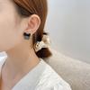Orecchini Trendy con Fiocco Nero TikTok per Donne, Ago in Argento S925, Stile Coreano
