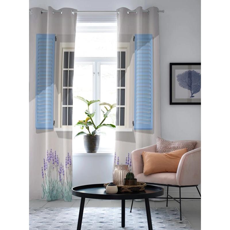 Λεβάντα Κάτω από το Παράθυρο Κουρτίνα Παραθύρου για Παιδικό Δωμάτιο Οικιακές Σκιάσεις Κουρτίνες για Σαλόνι Υπνοδωμάτιο Παραθυρόπανα