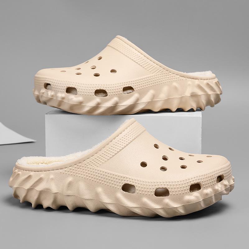 2025 Winter Fleece-Lined Closed-Toe Shoes - Warm, Thick Cotton Slippers for Couples