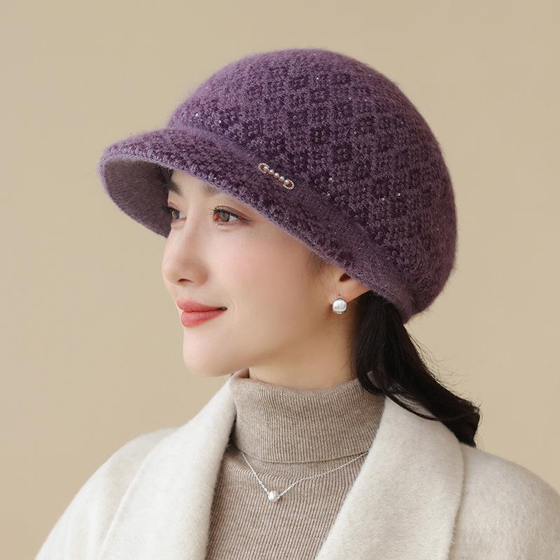 New Basin Hat, Fleece Thickened Warm Knitted Hat, Windproof Ear Protector, Fashionable Wool Hat