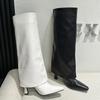 Ladies Modern Knee High Heels Boots Autumn Spring Fashion Slip On Female Pumps Footwear New Shoes 2025 Long Women Western Boots