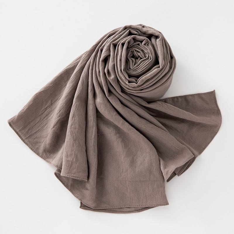 190x90cm Solid Scarf Crinkle Stretch Head Wrap Cotton Blend Shawl Lightweight Wrinkle Resistant Fashion Accessory All Season