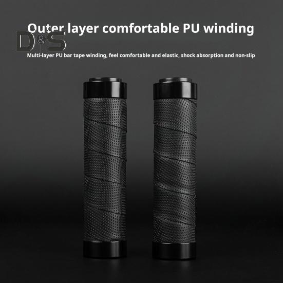 1 Pair Bicycle Handlebar Grip Cover Non-slip Faux Leather Shock Absorbing MTB Road Mountain Bike Handle Grip Sleeve Bicycle Accessories