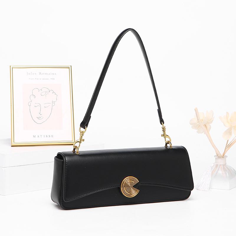 Cowhide Underarm Bag, High-end Portable Baguette Bag, Women's Niche Oblique Span Bag, Genuine Leather Shoulder Women's Bag