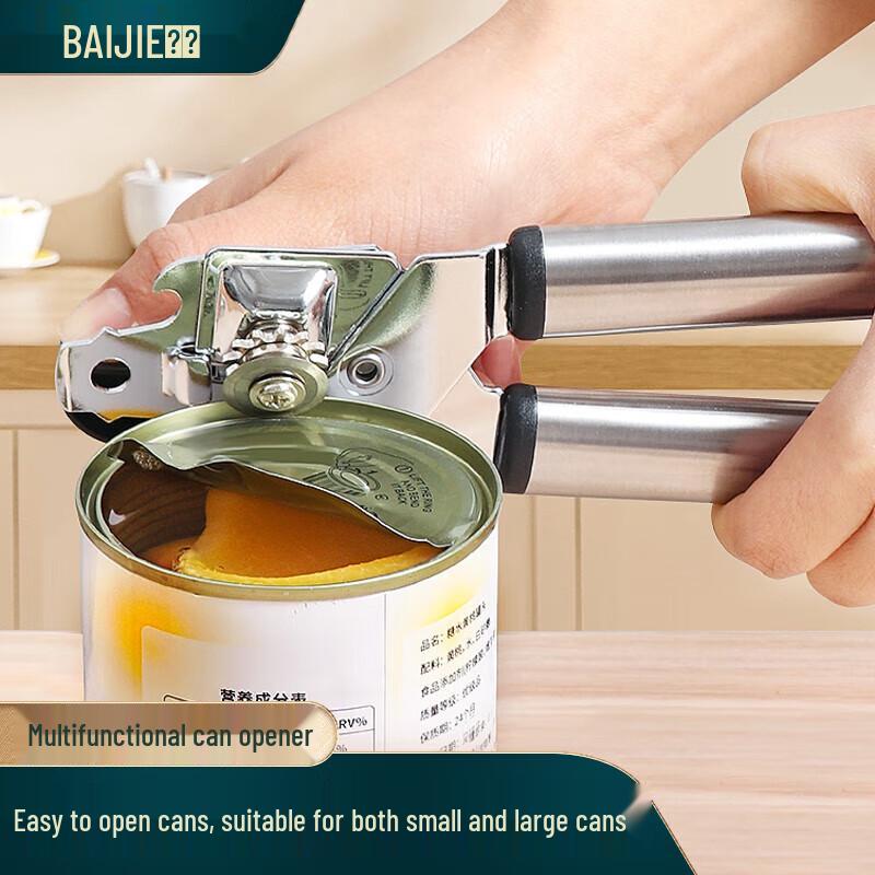 Baijie Stainless Steel 3-in-1 Can & Bottle Opener