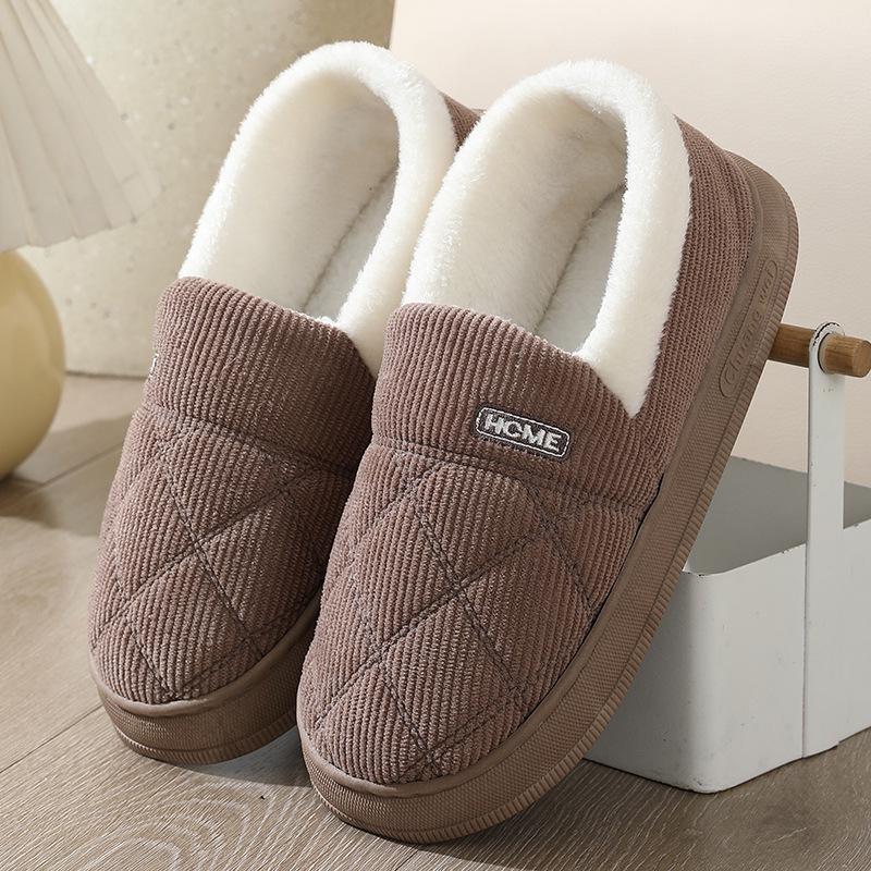 

Cozy Cotton Slippers: Autumn/Winter Women s & Men s Indoor/Outdoor Wear, Non-Slip, Thick Sole, Fluffy, Warm, Heel Cover. 40-41