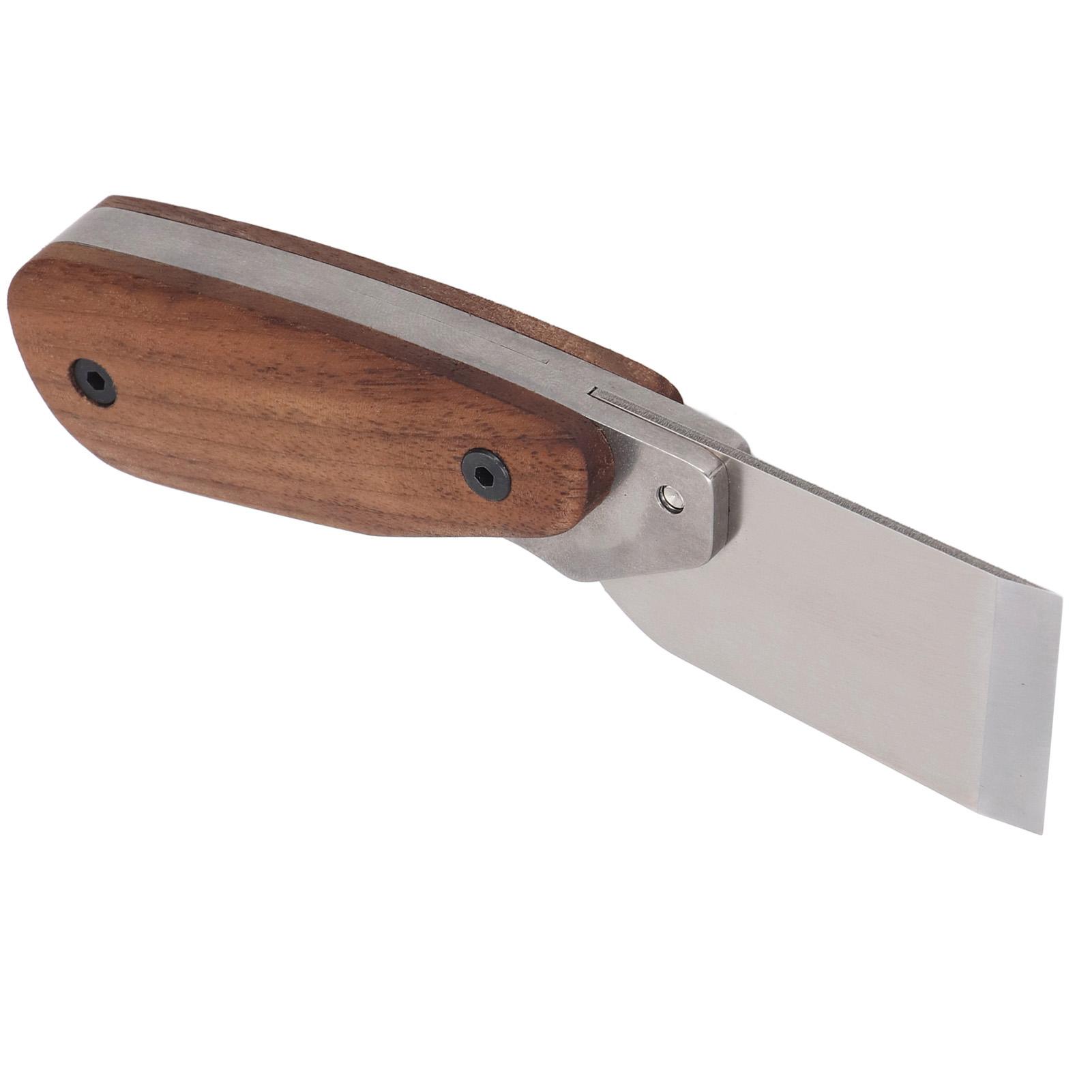 

Инструмент для резки кожи Эргономичная ручка из орехового дерева 304 Нержавеющая сталь DC53 Сталь Кожа Craft