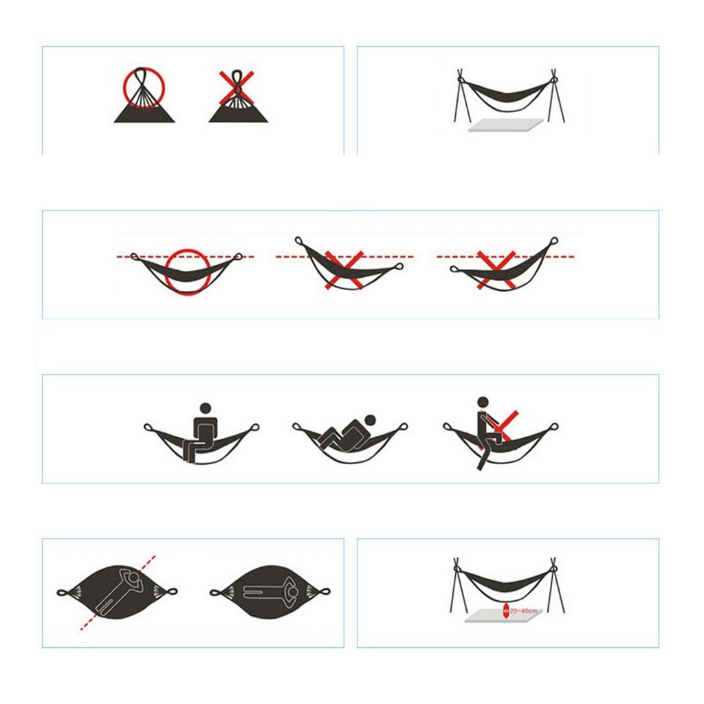 Single Double Hammock Suspension System Compact Garden Hammock Polyester Cotton Sturdy Comfortable Anti Rollover for Patio