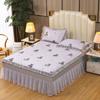 Summer Bed Skirt Ice Silk Summer Mat Water Machine Washable Folding Bed Cover Single Double Air Conditioning Soft Mat Three-Piece Set