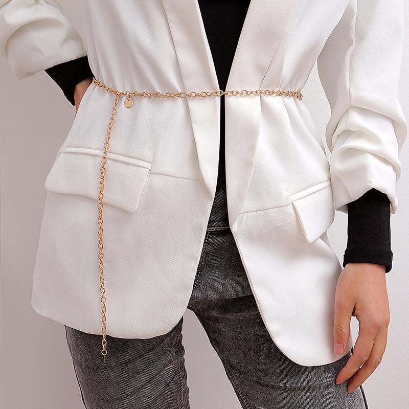 Fashion Women Lady Waist Chain Belt Metal Gold Silver Color Waistband Chain Belt