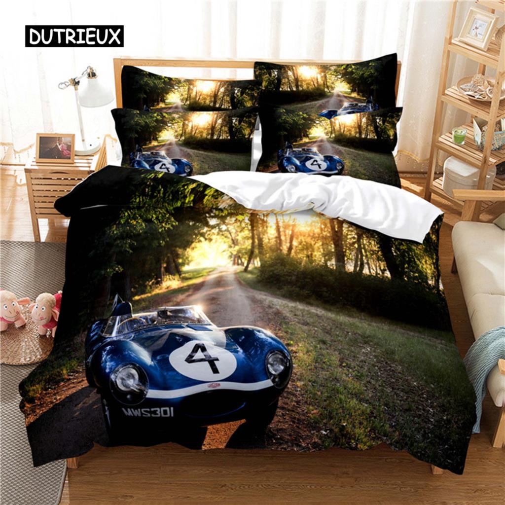 Roadster Sengetøysett Dynetrekksett 3d Sengetøy Digitaltrykk Sengetøy Queen Size Sengetøysett Motedesign