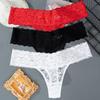 Mutandine da donna con motivo floreale ricamato moda tinta unita Slip a vita bassa da donna Intimo da notte