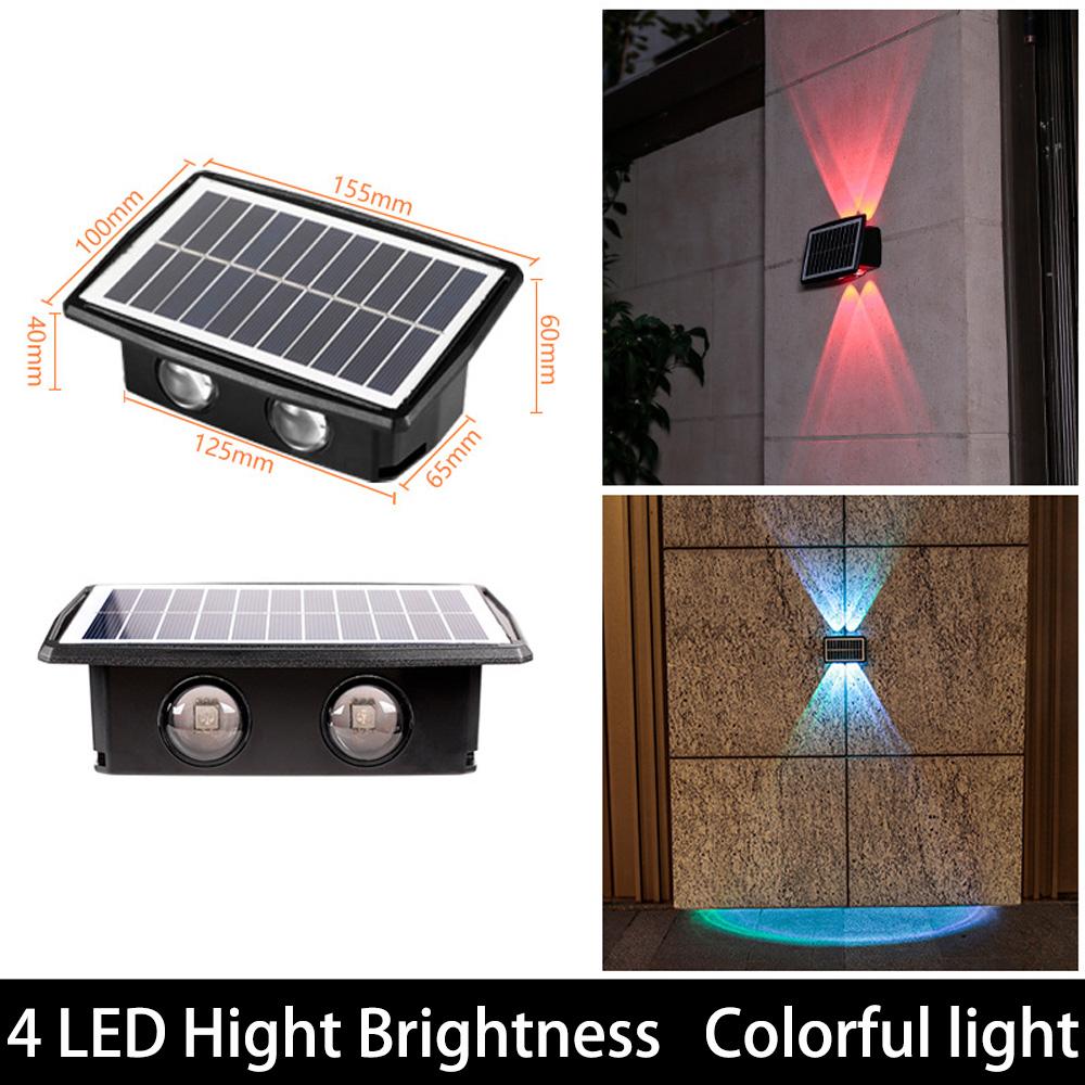 6LED Solar Wall Light Outdoor Garden Decoration Wall Lamp High Brightness Up And Down Luminous Lighting Outdoor Solar LED Lamp