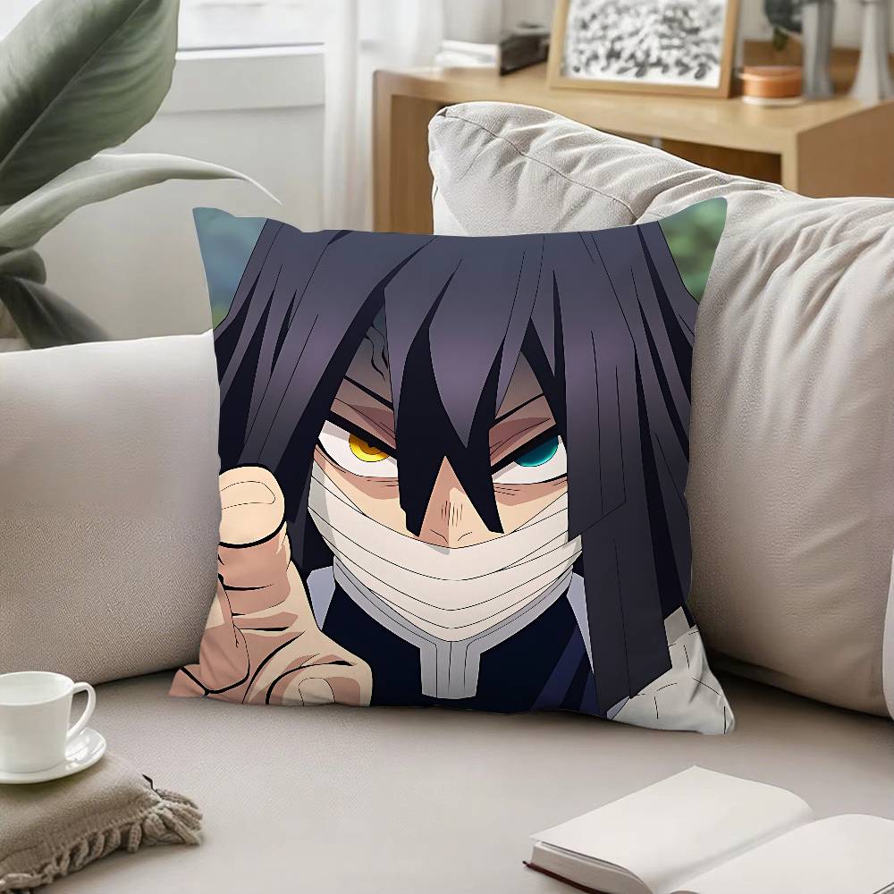 Cool Iiguro Obanai Pillow Case Cushion Cover Soft Cute Throw Pillow Case For Car Sofa Pillowcase Polyester With Zipper