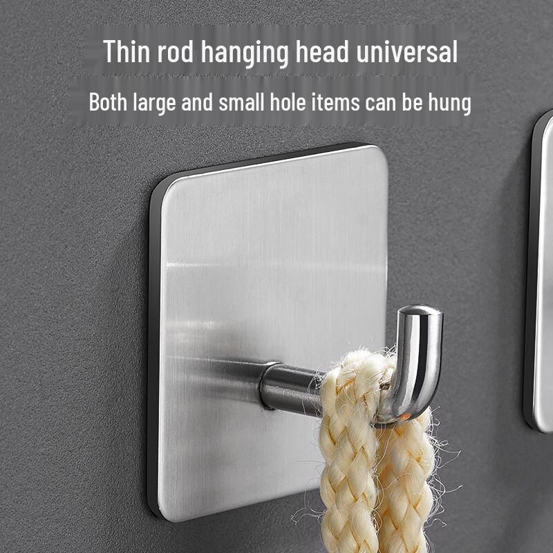 Kappabear Stainless Steel Wall Hooks with Nail-Free Glue