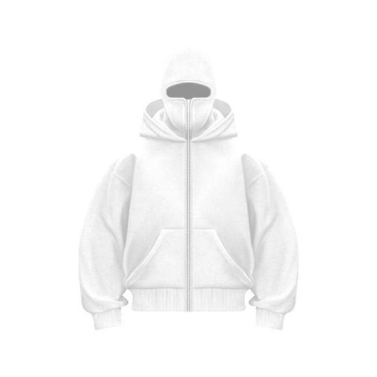 Unisex Zip Up Hooded Jacket Warm Balaclava Hoodie Casual Loose Street Wear with Face Mask for Autumn Winter Outdoor Sports