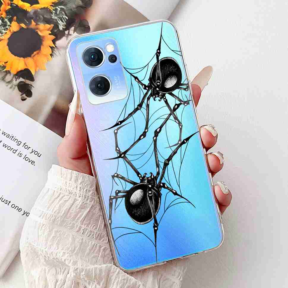 For Oppo Reno7 5G Casing Cute Cat Flower Painted Cover Soft Fundas Phone Case For Oppo Find X5 FindX5 Lite Reno 7 5G Back Cover