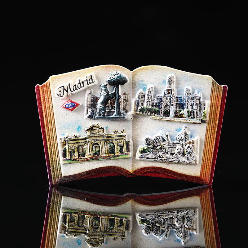 Kühlschrankmagnet mit Spanien-Land-Souvenir, Madrid, Barcelona, Magnetmagnete für den Kühlschrank, Kunstharz, bemalt, dekoratives Kunsthandwerk