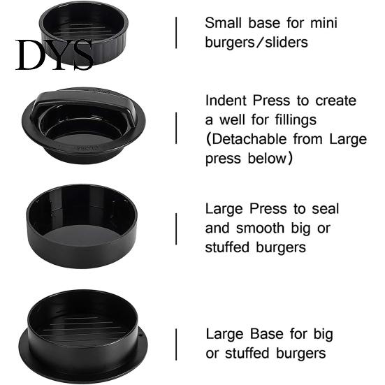 3-in-1 Burger Tool Press Patty Maker Set for Grilling Stuffed Burgers Non-stick Sliders Durable BPA-Free Plastic Easy-Release Kitchen Gadget
