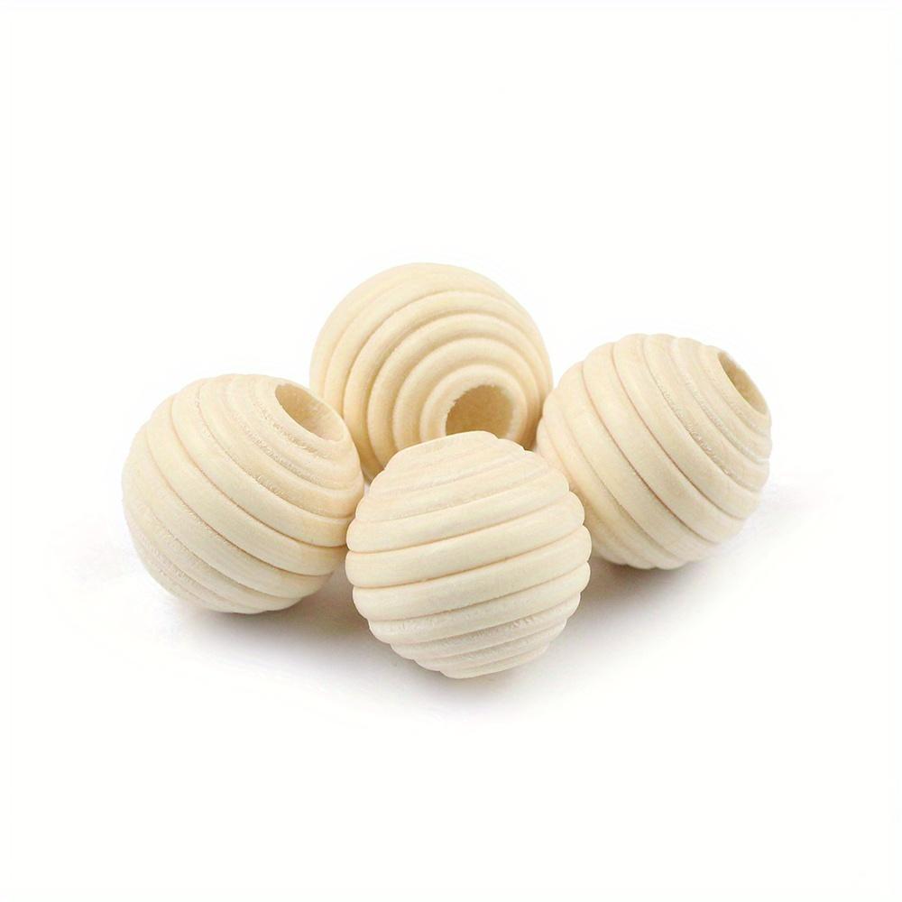 100 stk Runde gjengede treperler Øko-vennlige Naturfargede Treperler Blyfrie Kuler DIY Smykkekunst Håndverkstilbehør