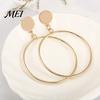 Draped Style Earrings 1 Pair Drop for Women, Large Circle Earrings, European Small Face Enhancing Daily Wear Casual Commuting