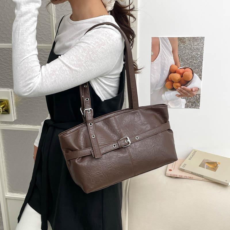 Single Shoulder Bag, Hand-held Vintage Trendy Bag, Large Capacity Bag, Commuting Tote Bag