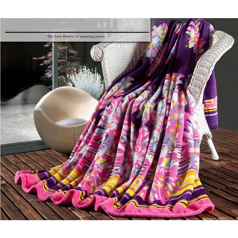 Coral Fleece Lightweight Blanket Durable Fabric Modern Style Bed Couch Supplies