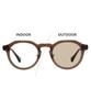 Zoff Photochromic Sunglasses Lenses UNITED ARROWS Crown Panto Black Frame Unisex UV Protection Stylish Unisex Boston-Style (Brown (Clear))