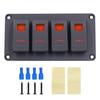 4 Gang Rocker Switch Panel LED Backlight 5‑Pin Overheat Protection for 12V 24V Vehicle Marine Yacht BoatOrange Light