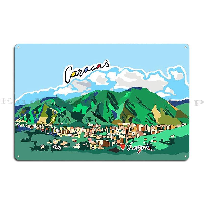 Ретро Венесуэла Плакат Путешествия Металлическая Табличка Плакат Картина Карта Декор Стены Кино Венесуэла Анхель Водопад Туризм Жестяной Знак Плакат 20x30cm